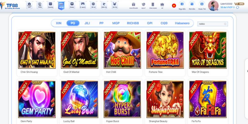 Luật chơi cơ bản của các sản phẩm game nổ hũ tại nhà cái Tf88